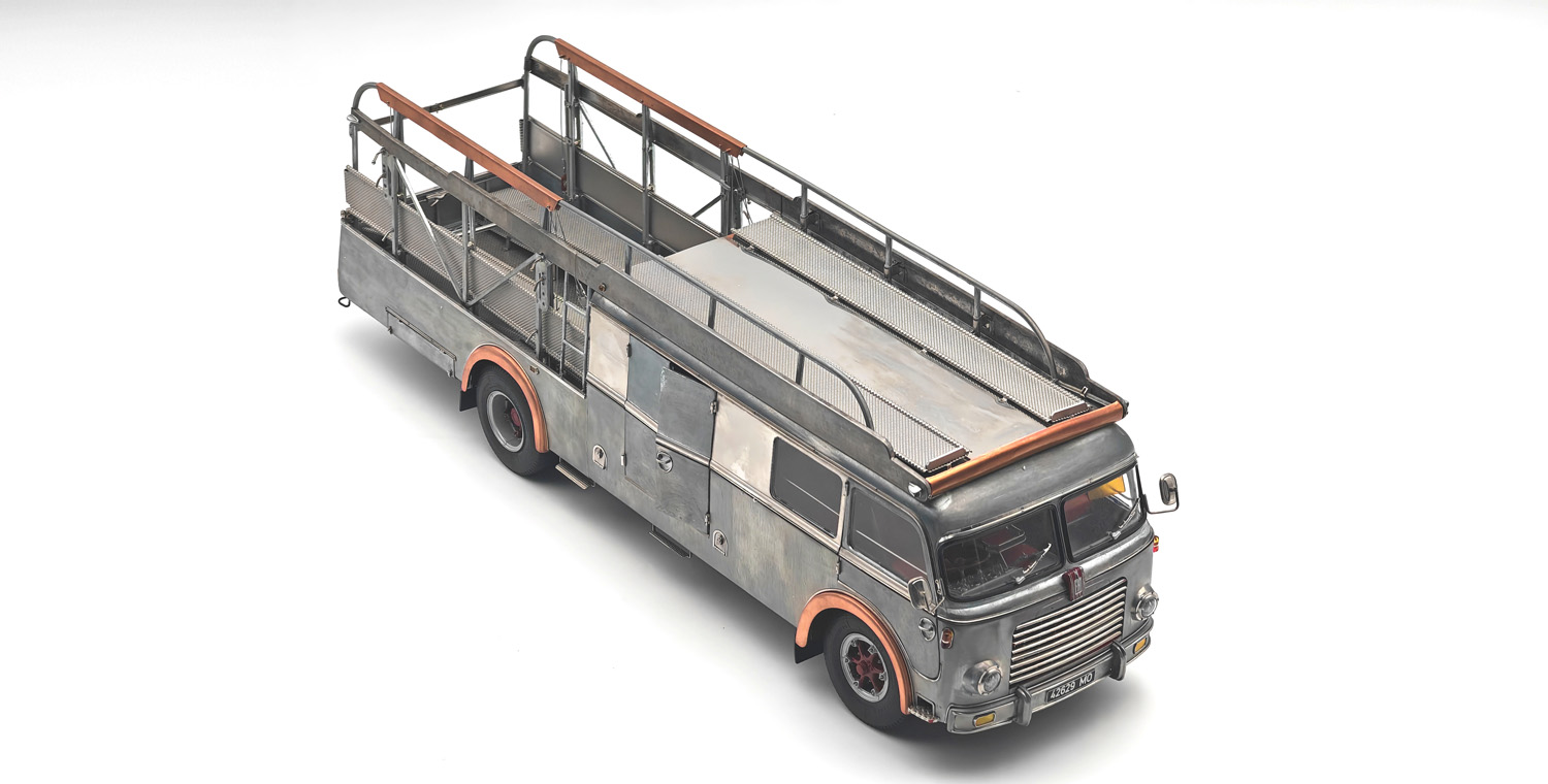 CMC Ferrari Renntransporter, Typ Fiat 642 RN2 Bartoletti, 1957, CLEAR FINISH - 1/18 - Immagine 2