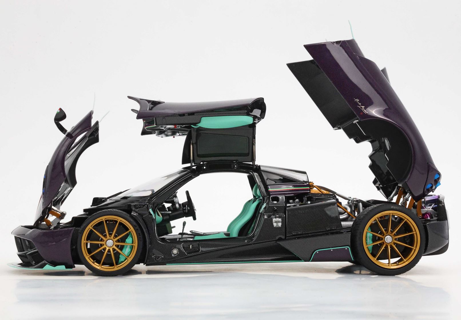 BBR Pagani Huayra Dinastia Yazi diecast full open purple carbon fiber BASIC PACK - 1/18 - 画像12