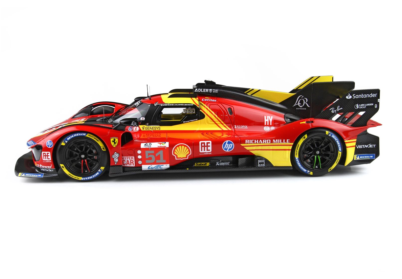 BBR Ferrari 499P car n. 51 - 3rd Le Mans 2024 drivers Pier Guidi Giovinazzi Calado - 1/18 - Immagine 6