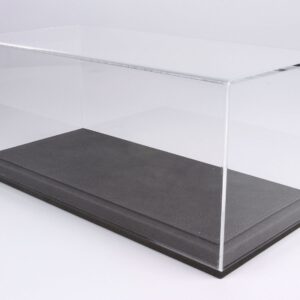 BBR - Vetrina in plexiglass con piastra di base in pelle grigia 1:18
