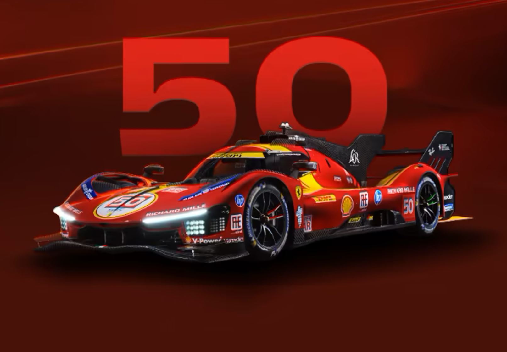 Ferrari 499P coche n. 50 - 24h Le Mans 2025 pilotos Fuoco Nielsen Molina