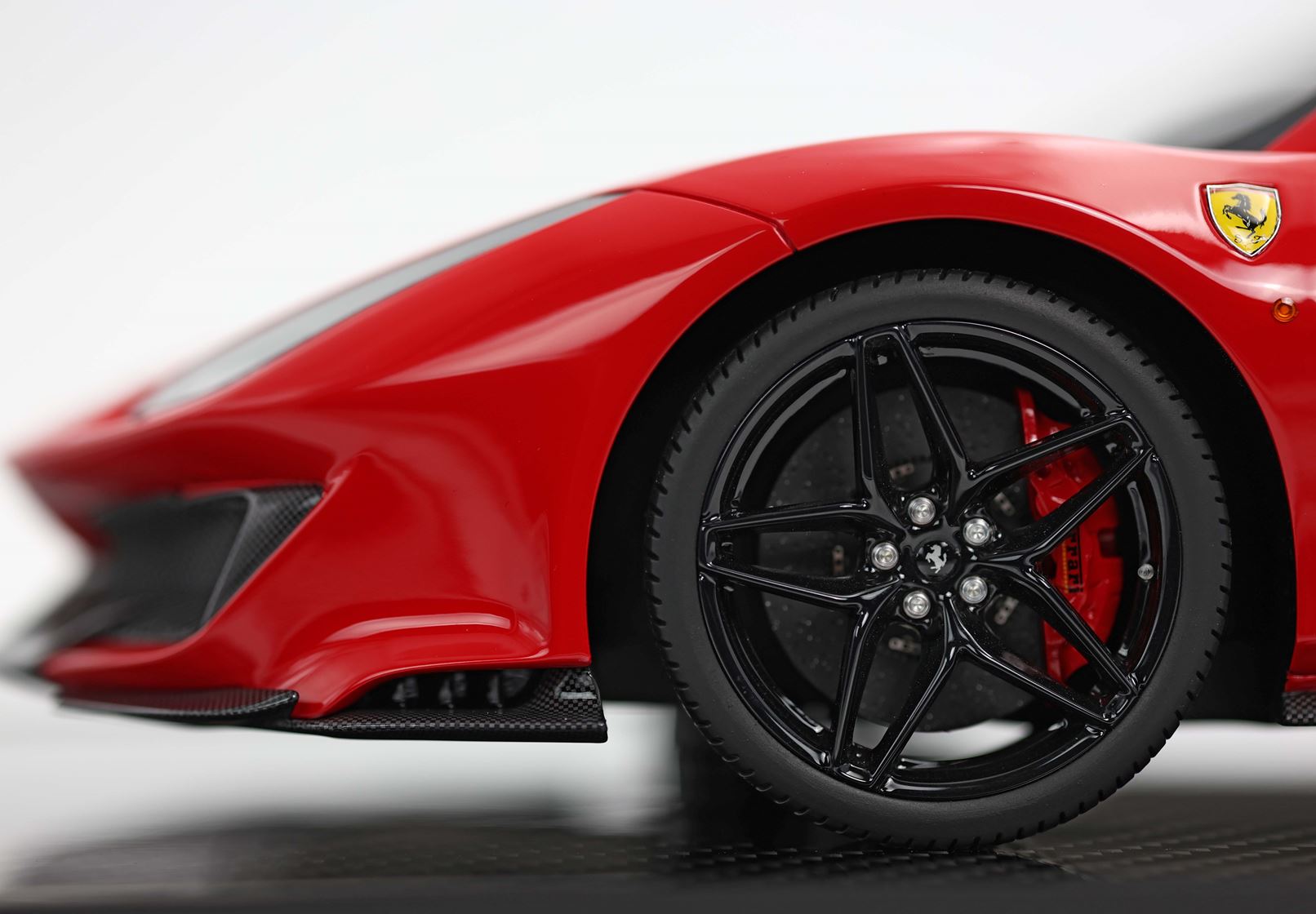 BBR Ferrari 488 Pista Spider Open roof Rosso Corsa - black silver stripe - 1/12 - 画像2
