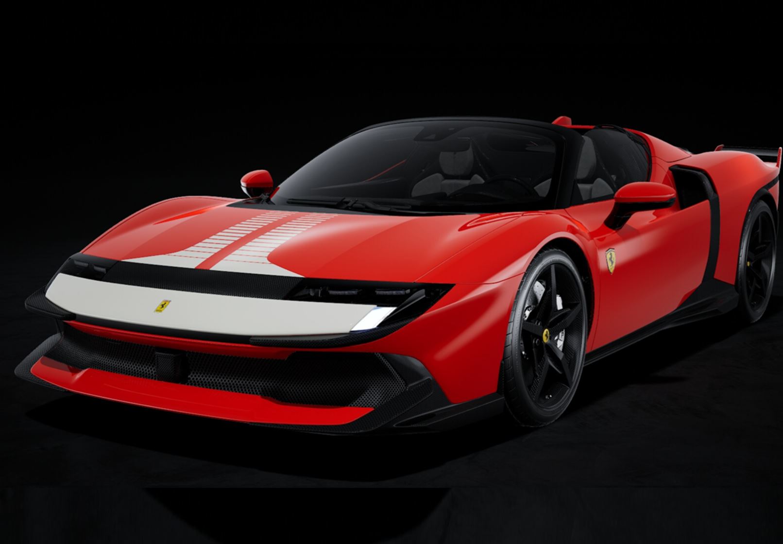 BBR Ferrari 849 Testarossa Spider Assetto Fiorano Rosso Corsa con livrea bianca - 1/18