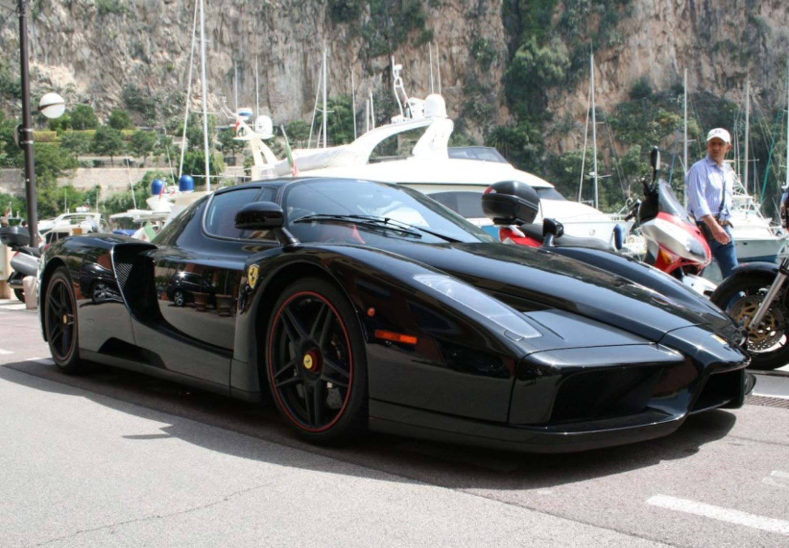 BBR Ferrari Enzo open diecast Nero DS - Llantas negras y rojas - polifoam pack - 1/18