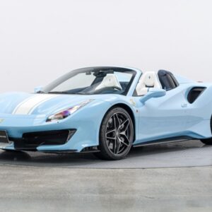 BBR フェラーリ 488 ピスタ・スパイダー アズーロ・ラ・プラタ ホワイトストライプ 48台中1台 - 1/18