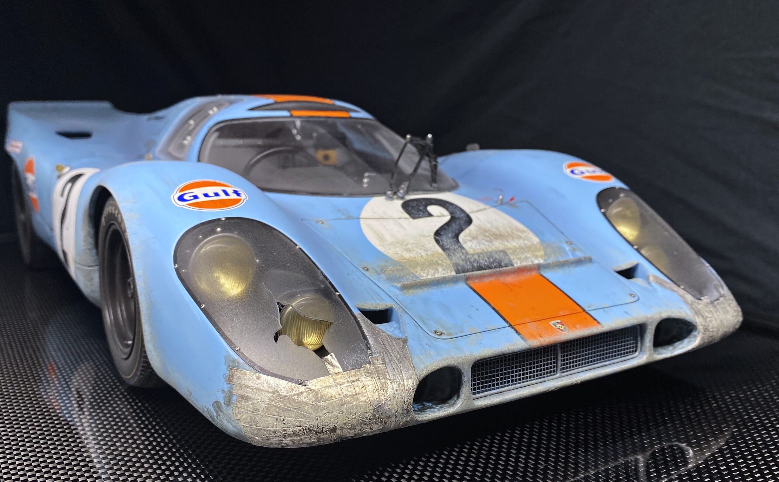 Amalgam Porsche 917K - Sieger von 1970 Daytona - Gulf-Lackierung - Race Weathered - 1/8 – Bild 10