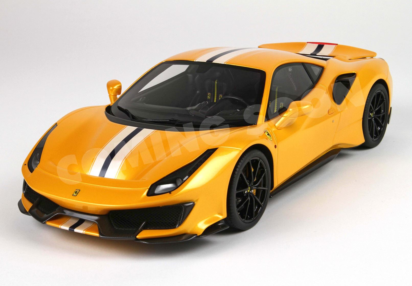 BBR Ferrari 488 Pista - diecast - full open Giallo Tristrato - POLYFOAM PACK - 1/18