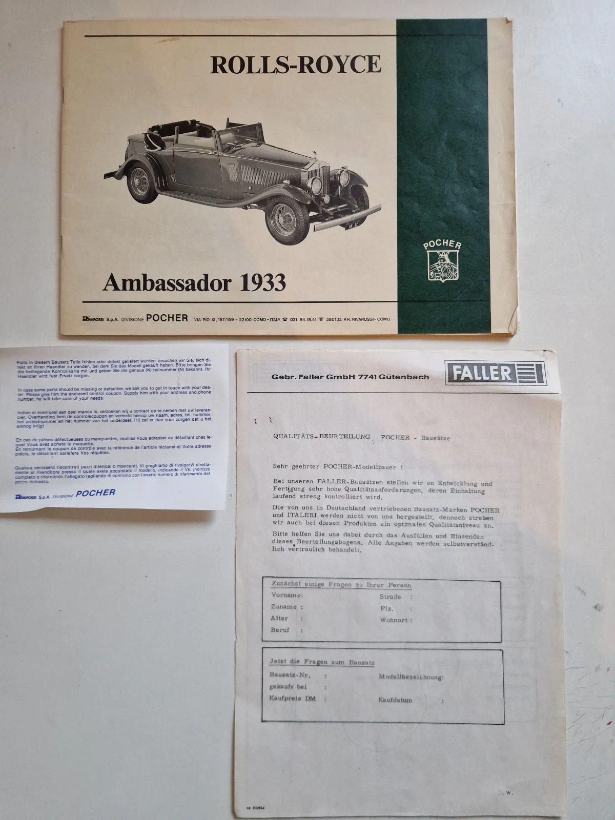 Pocher Rolls-Royce Ambassador 1933 K83 Bausatz - 1/8 - صورة Pocher Rolls-Royce Ambassador 1933 K83 Bausatz - 1/8 - صورة 2