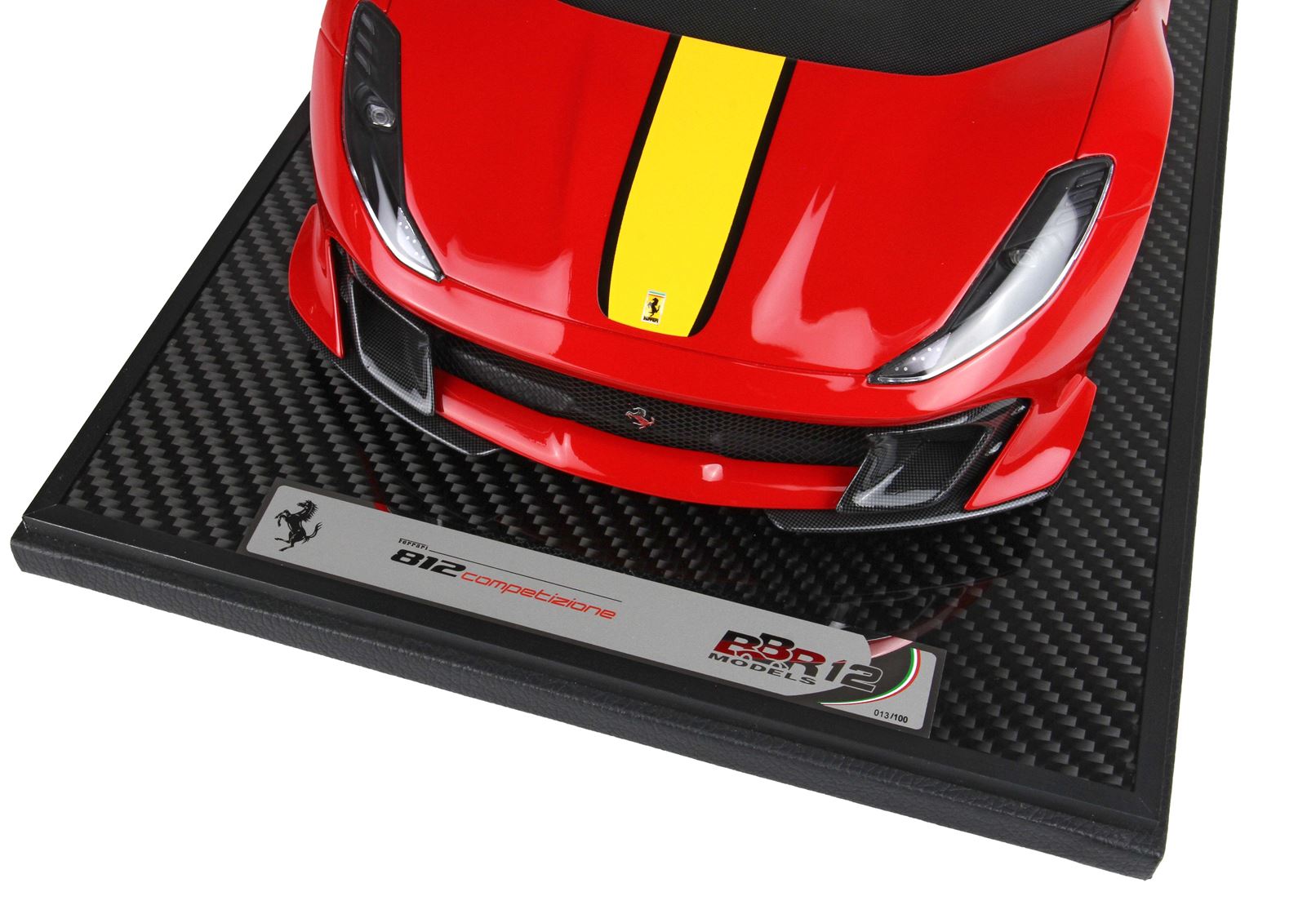 BBR Ferrari 812 Competizione Yellow Stripe - Rosso Corsa 322 Red | 1:12 - Imagen 7