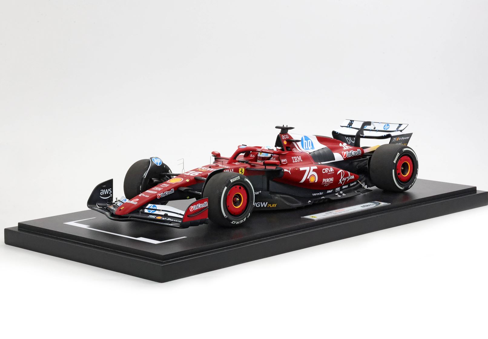 BBR フェラーリ SF25 モナコGP 2025 75周年 シェル シャルル・ルクレール | 1:12