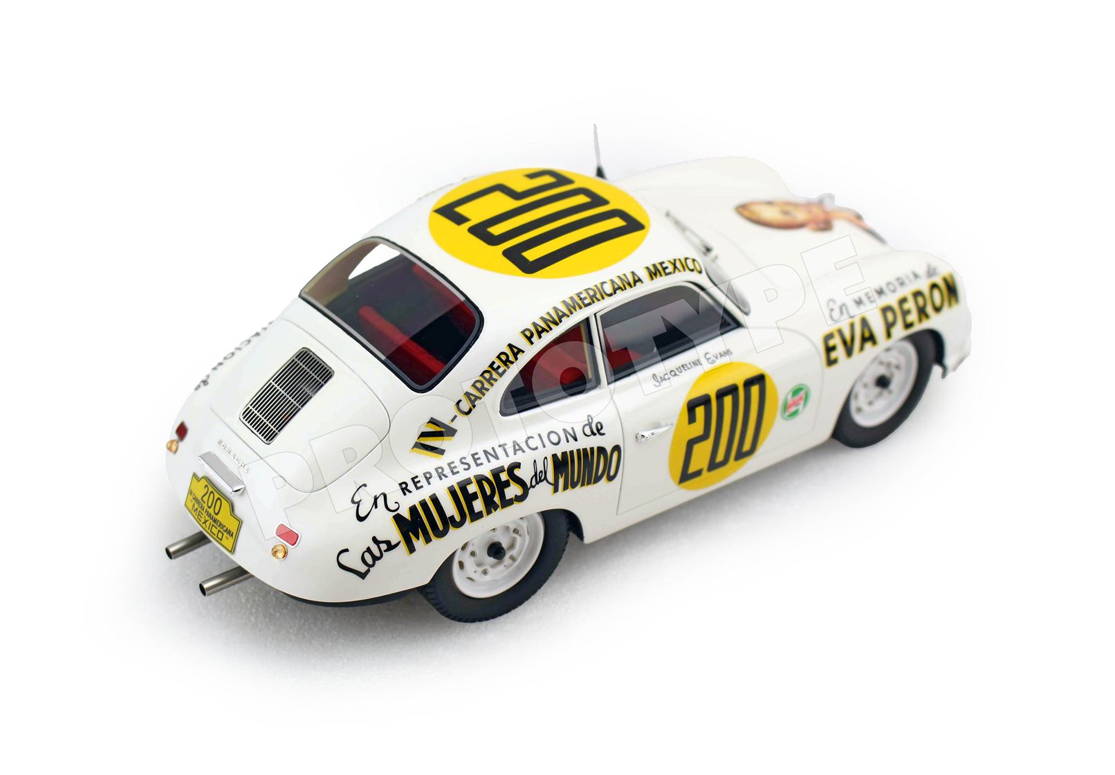 BBR Porsche 356A 4th Carrera Panamericana 1954 Eva Peron Car N200 | 1:18 - Immagine 2