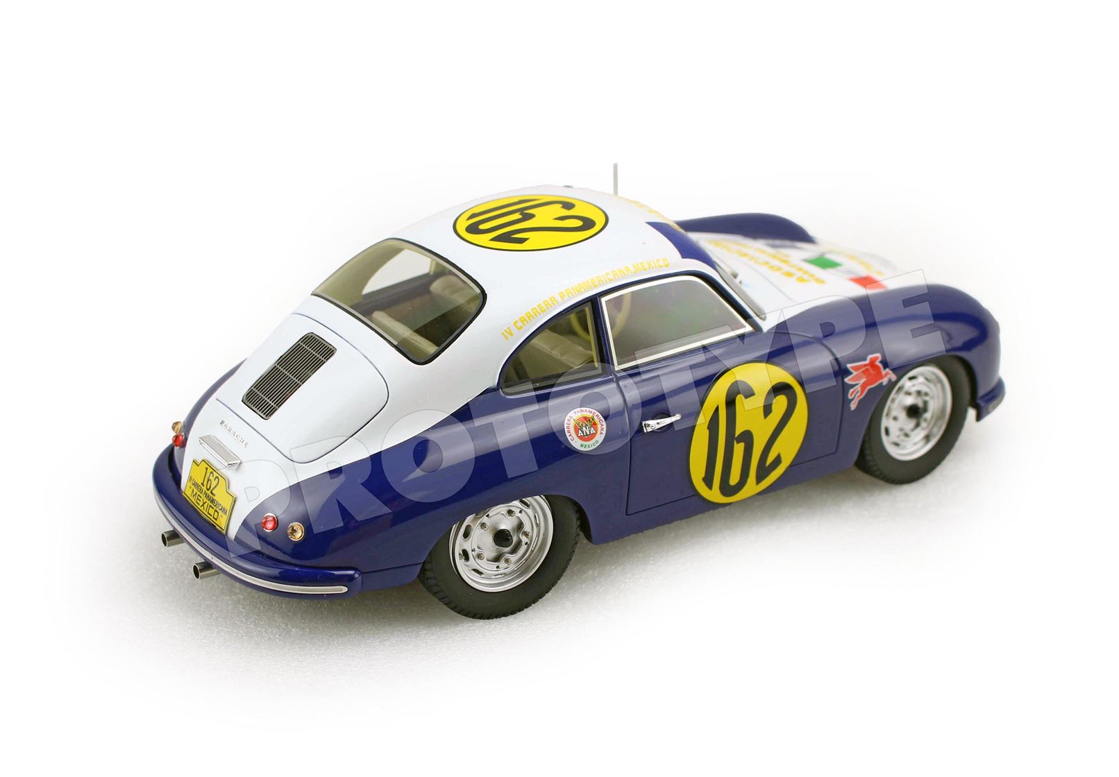 BBR Porsche 356A Carrera Panamericana 1954 Asociación Guatemalteca Car N162 - White | 1:18 - Immagine 2