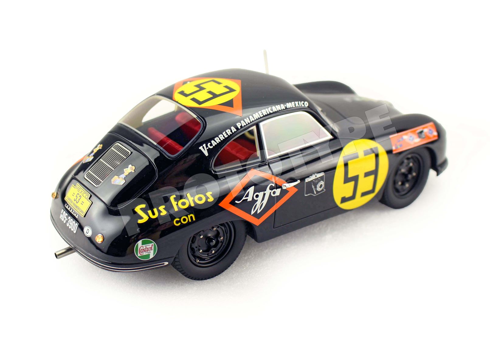 BBR Porsche 356A 4th Carrera Panamericana 1954 Agfa - Car N53 Hans Joachim Hirz | 1:18 - Immagine 2