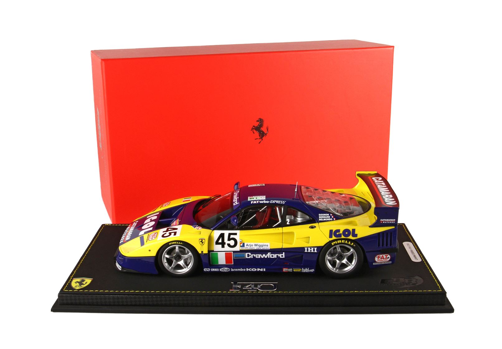 BBR Ferrari F40 LM Le Mans 1996 Team Ennea IGOL #45 - Yellow/Blue | 1:18 - Immagine 7