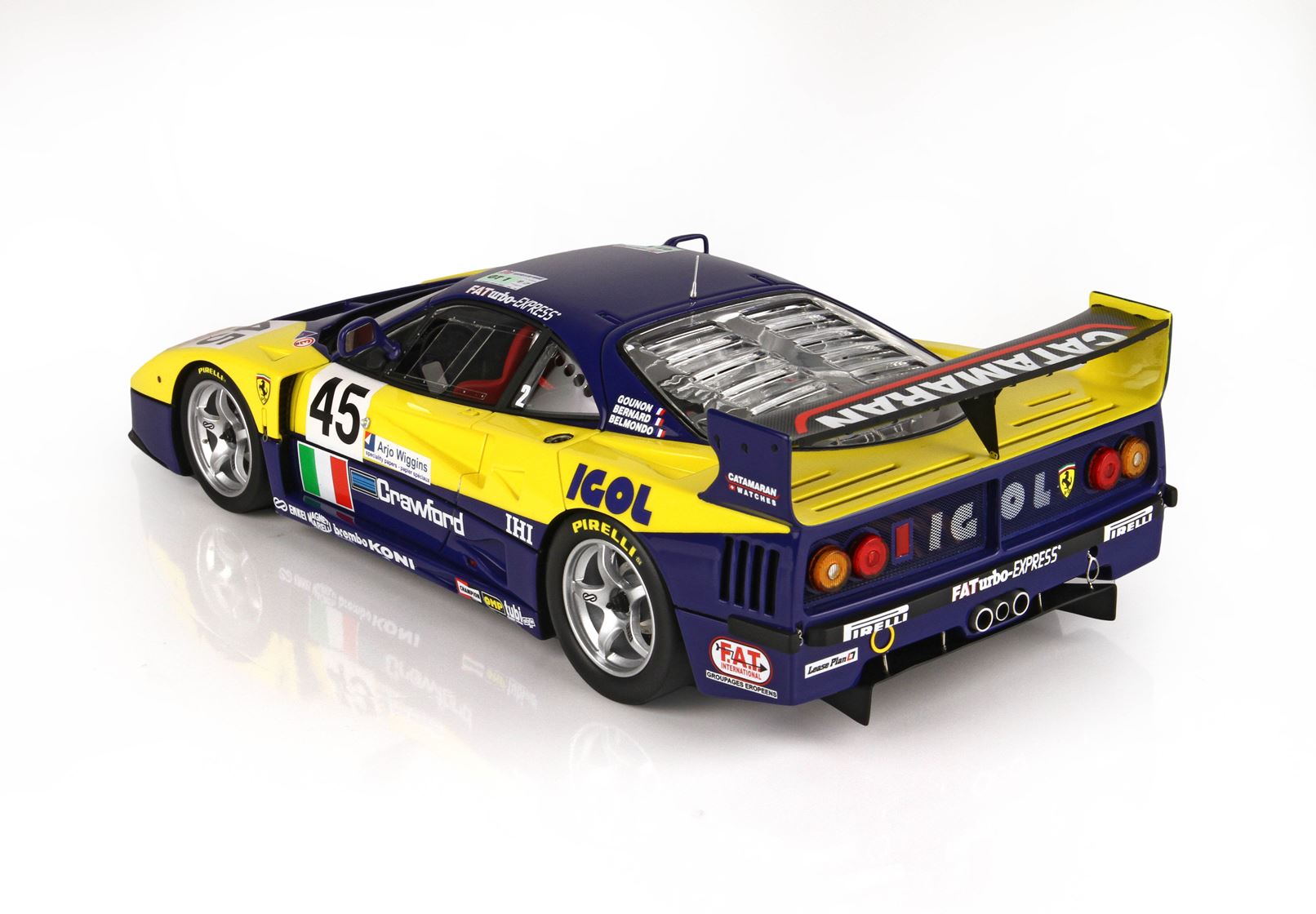 BBR Ferrari F40 LM Le Mans 1996 Team Ennea IGOL #45 - Yellow/Blue | 1:18 - Immagine 6