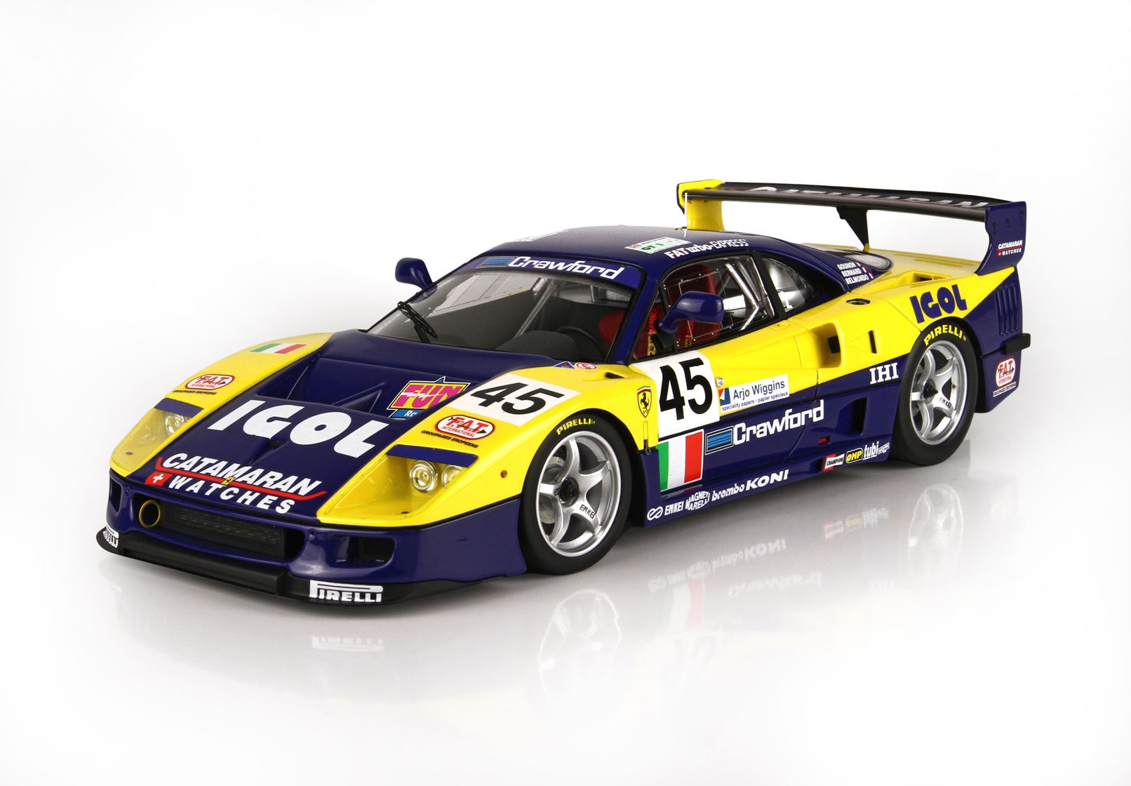 BBR Ferrari F40 LM Le Mans 1996 Team Ennea IGOL #45 - Yellow/Blue | 1:18 - Immagine 4