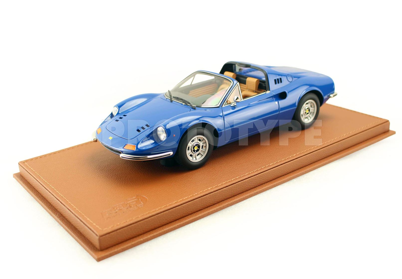 BBR Ferrari Dino 246 GTS 1972 - Light Blue / Beige | 1:18