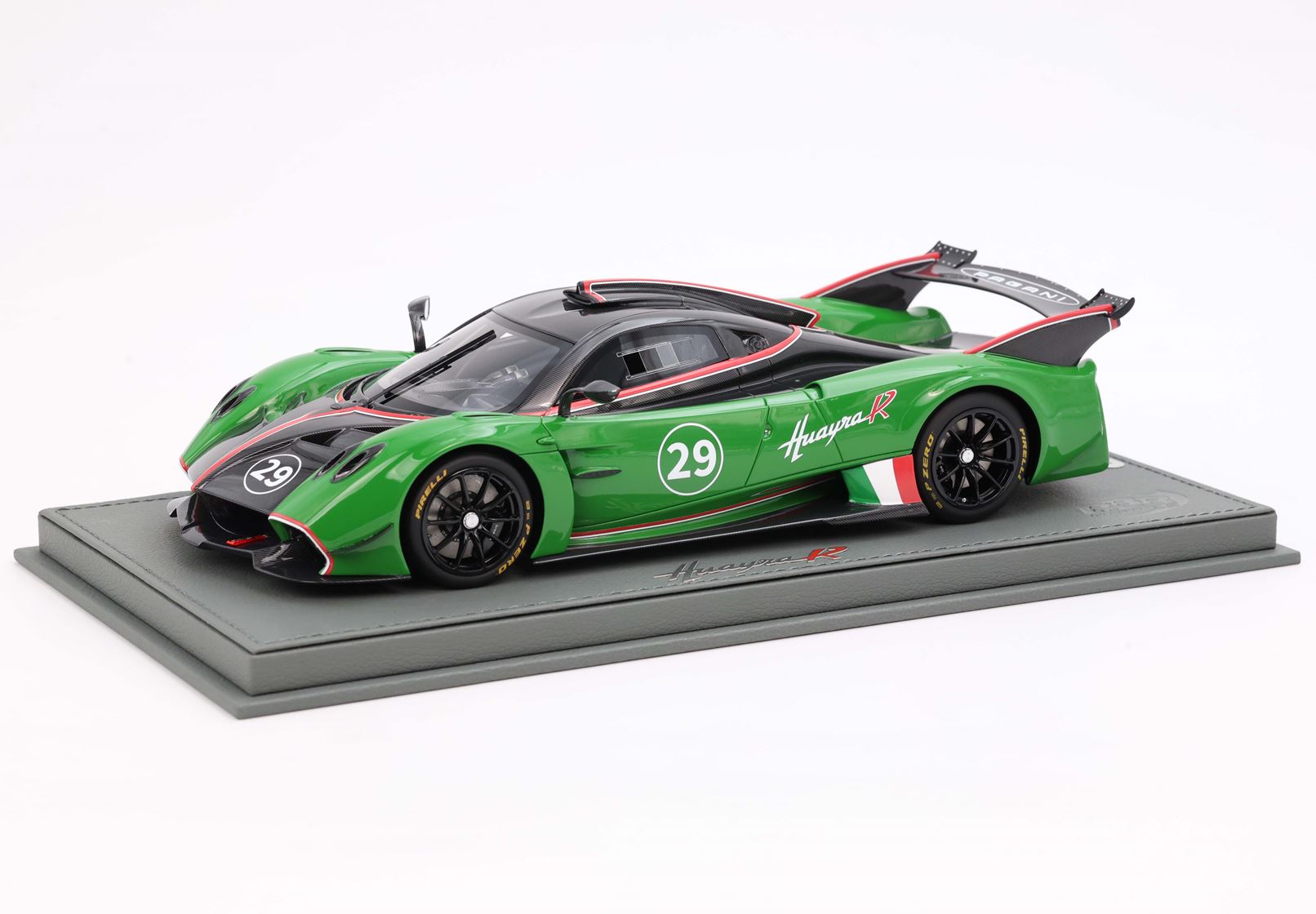 BBR Pagani Huayra R - Gloss Black Carbon / Meadow Green | 1:18