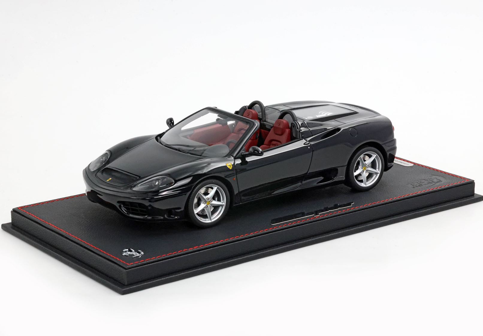 BBR Ferrari 360 Modena Spider Transmisión Manual - Negro Brillante - Borgoña | 1:18