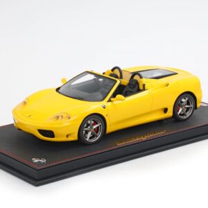 BBR Ferrari 360 Modena Spider Automatic Gearbox, Challenge Rear Grille, Italian Stripe - Modena Yellow / Black | 1:18
