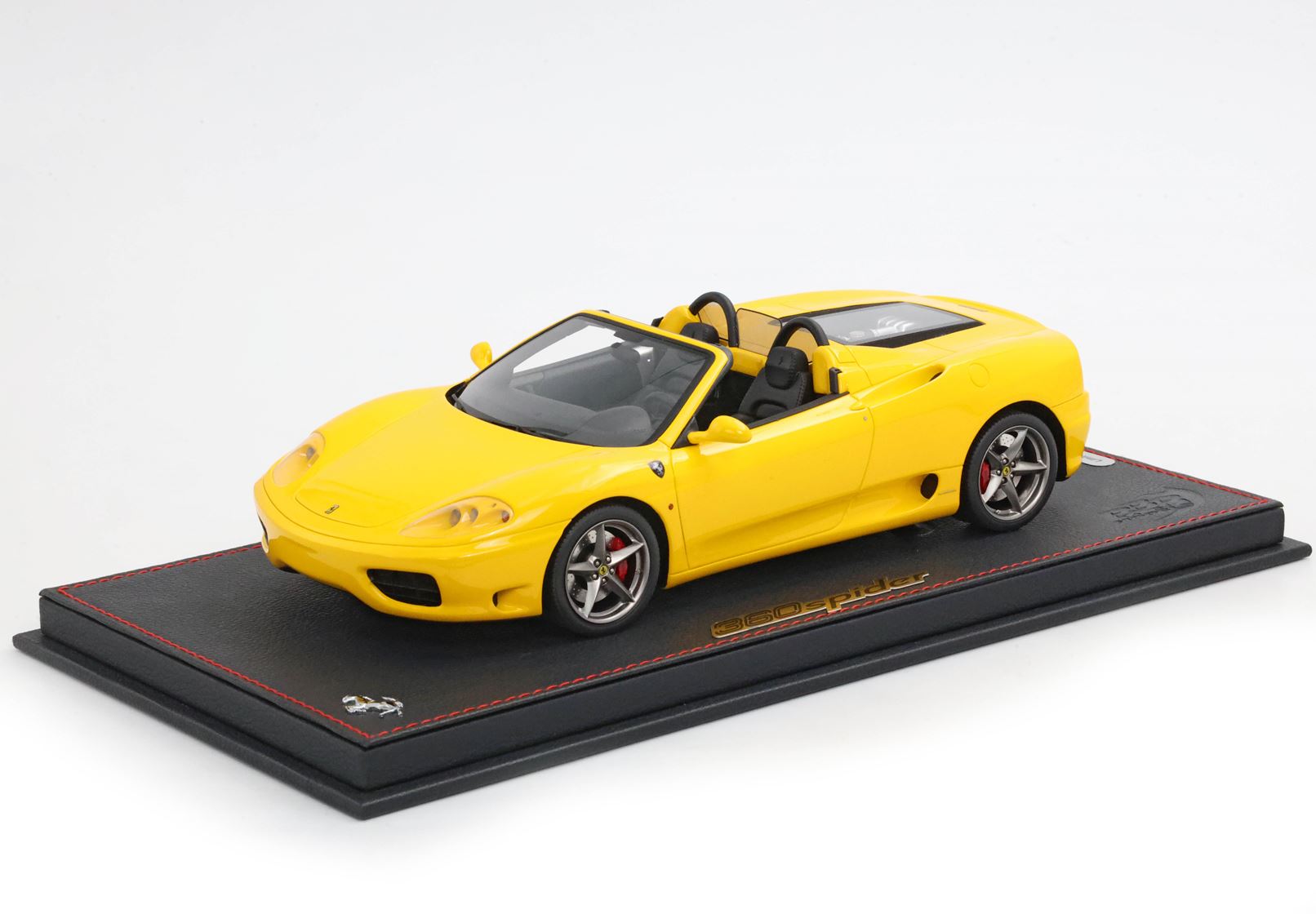 BBR Ferrari 360 Modena Spider Automatic Gearbox, Challenge Rear Grille, Italian Stripe - Modena Yellow / Black | 1:18