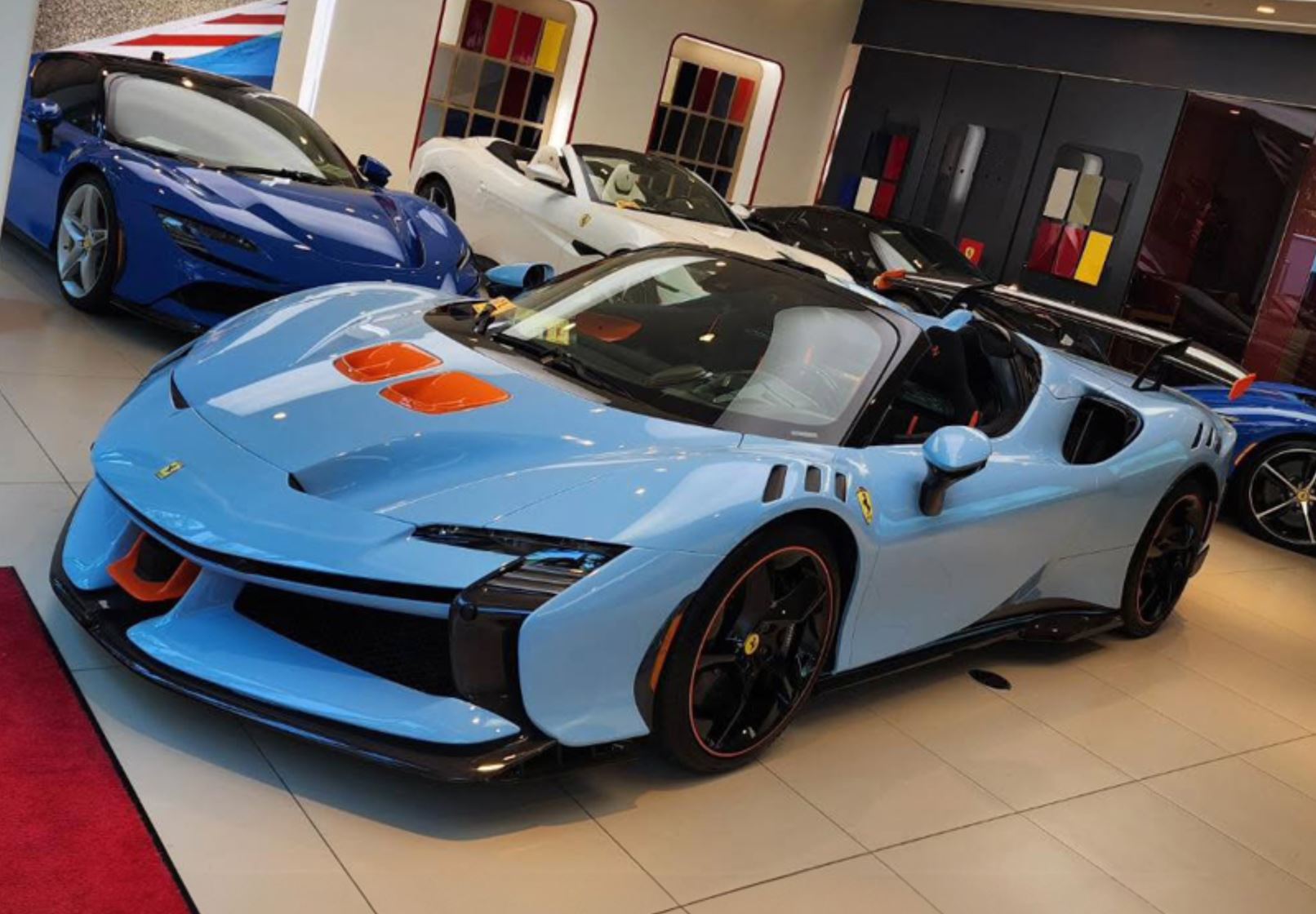 BBR Ferrari SF90 XX Spider - Light Blue / Orange | 1:18