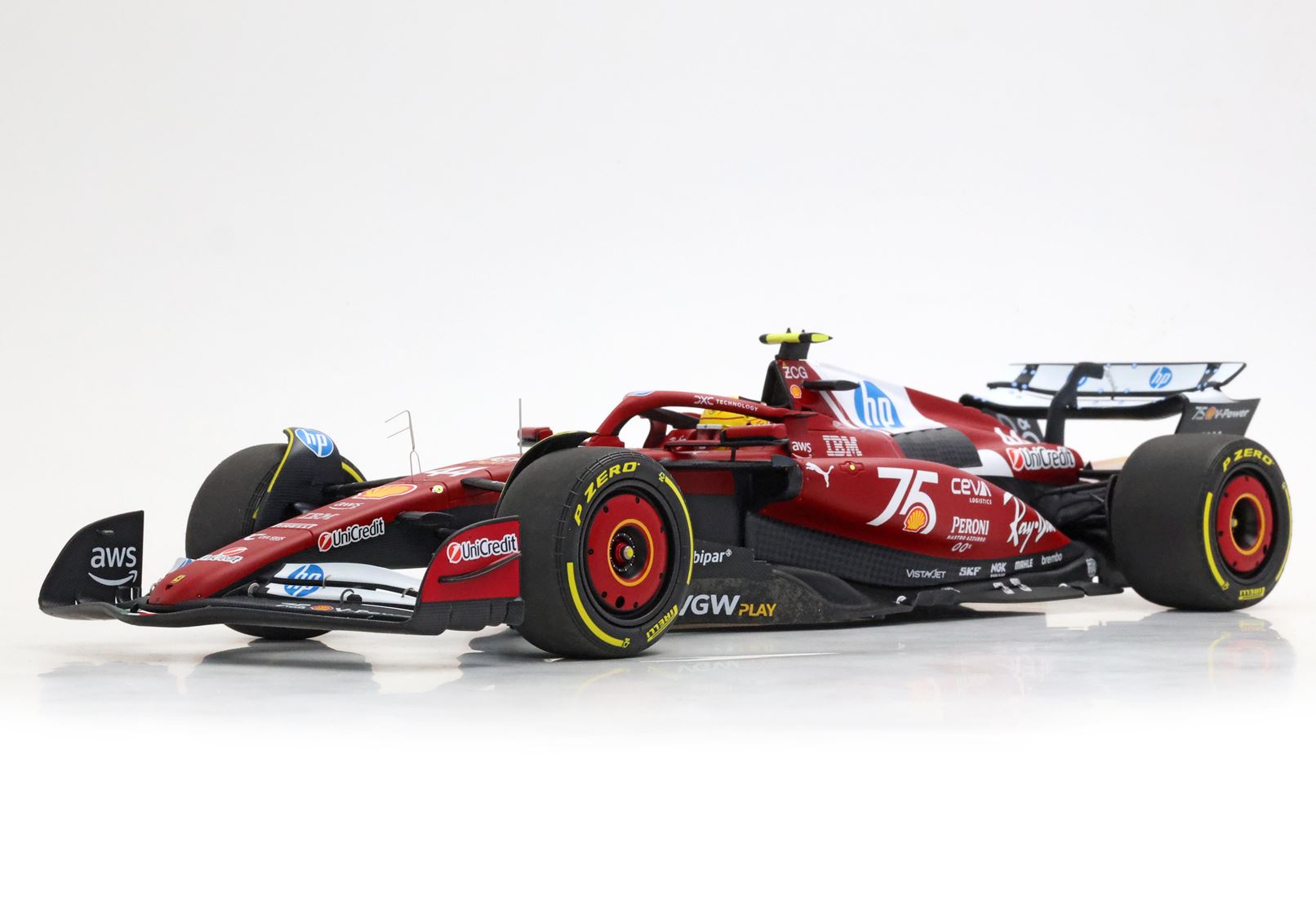 BBR Ferrari SF25 Monaco GP 2025 Shell 75 Years Livery Lewis Hamilton | 1:18 - Immagine 3