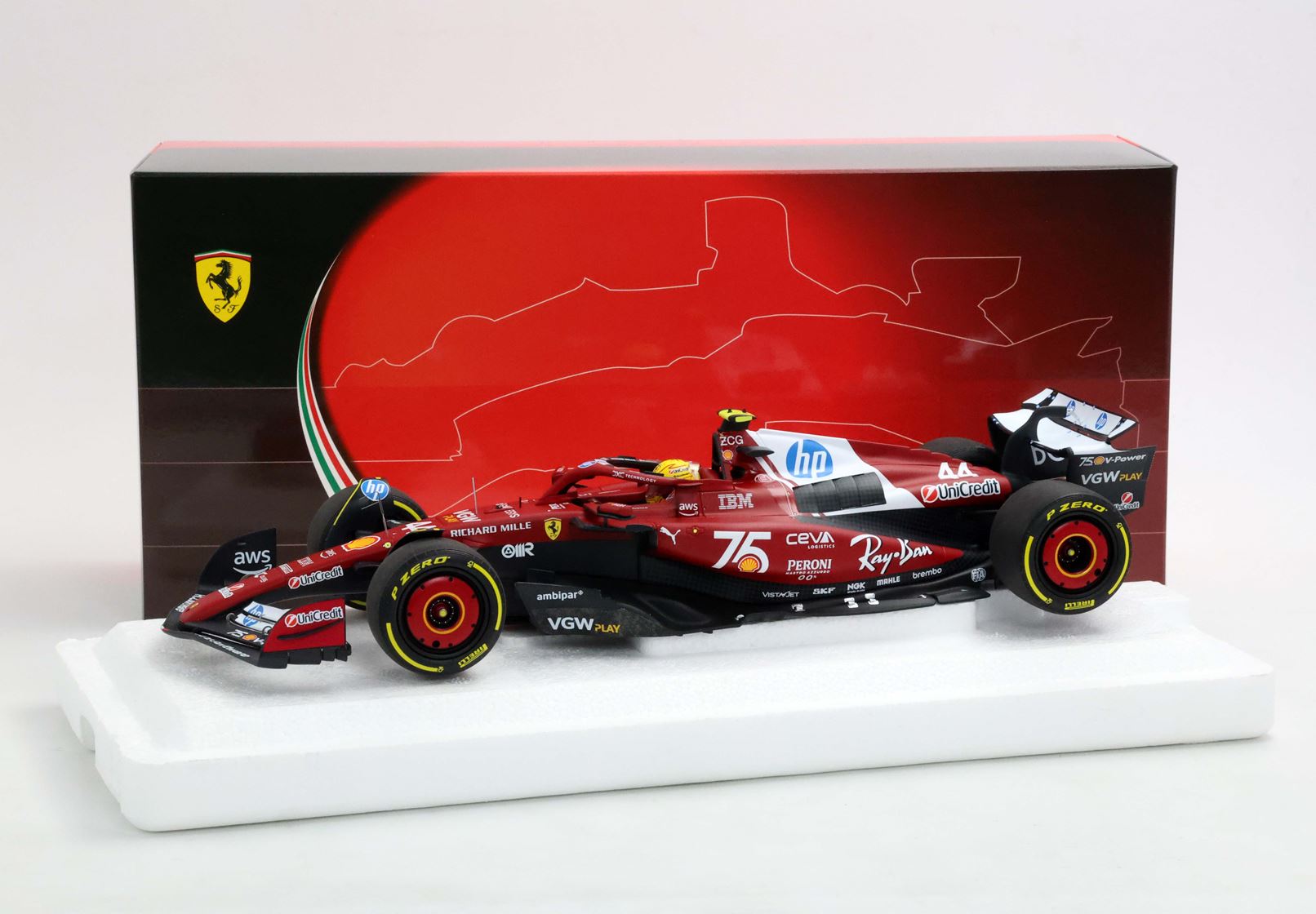 BBR Ferrari SF25 Monaco GP 2025 Shell 75 Anni Livrea Lewis Hamilton | 1:18
