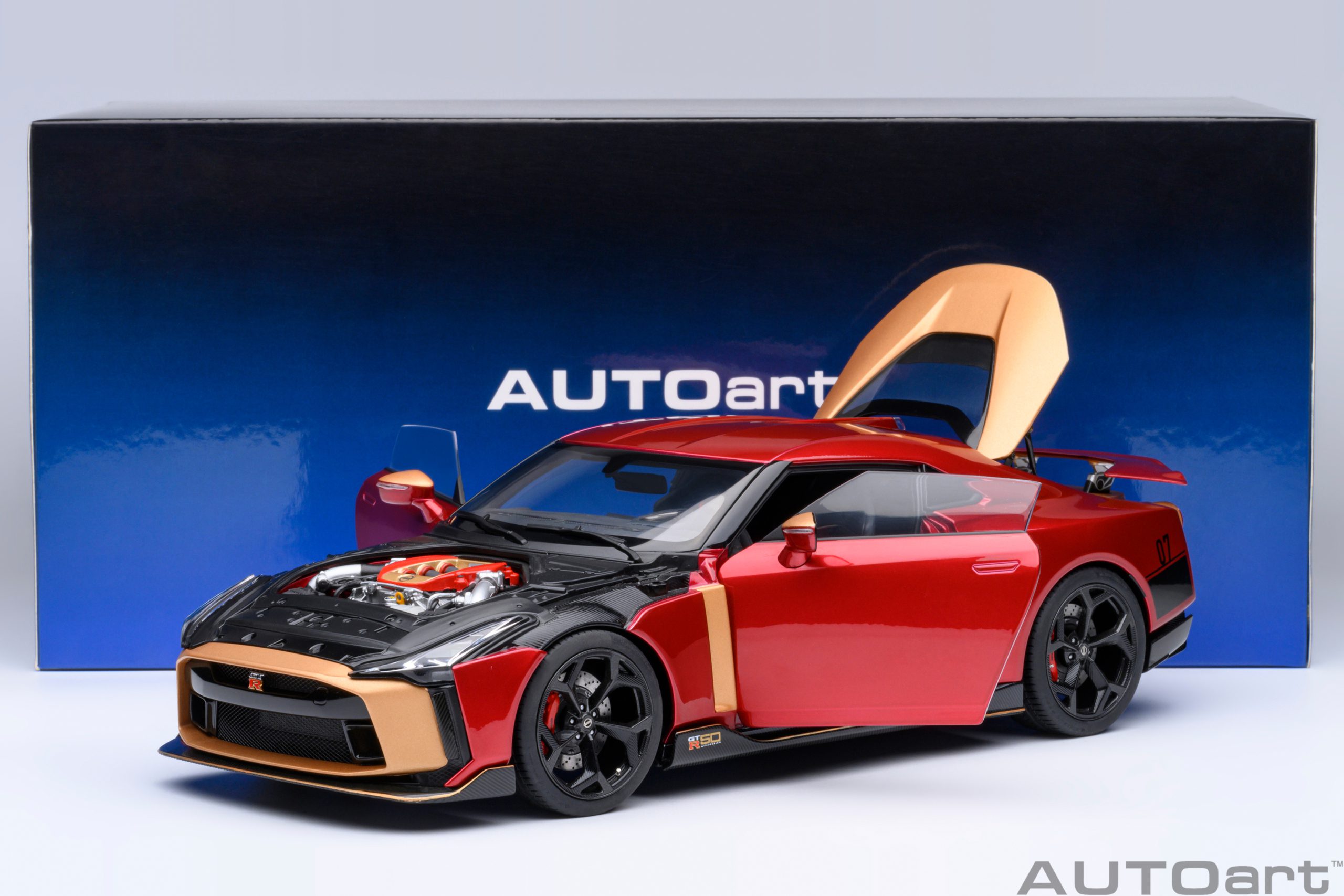 AUTOart Nissan GT-R50 by Italdesign 2020 1:18 - Metallic Red / Gold - Image 24