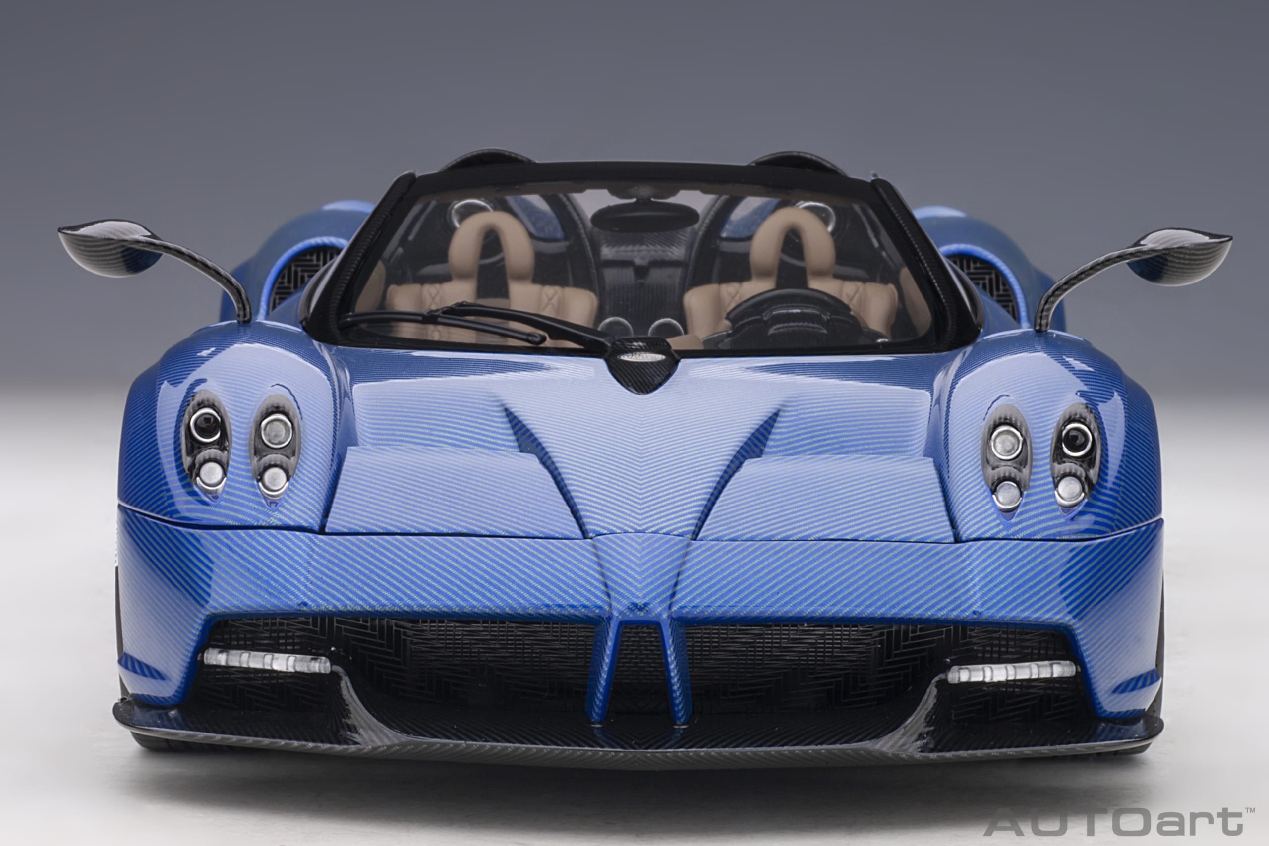 AUTOart Pagani Huayra Roadster 2017 1:18 - Blue Tricolore Carbon Fiber - Image 7