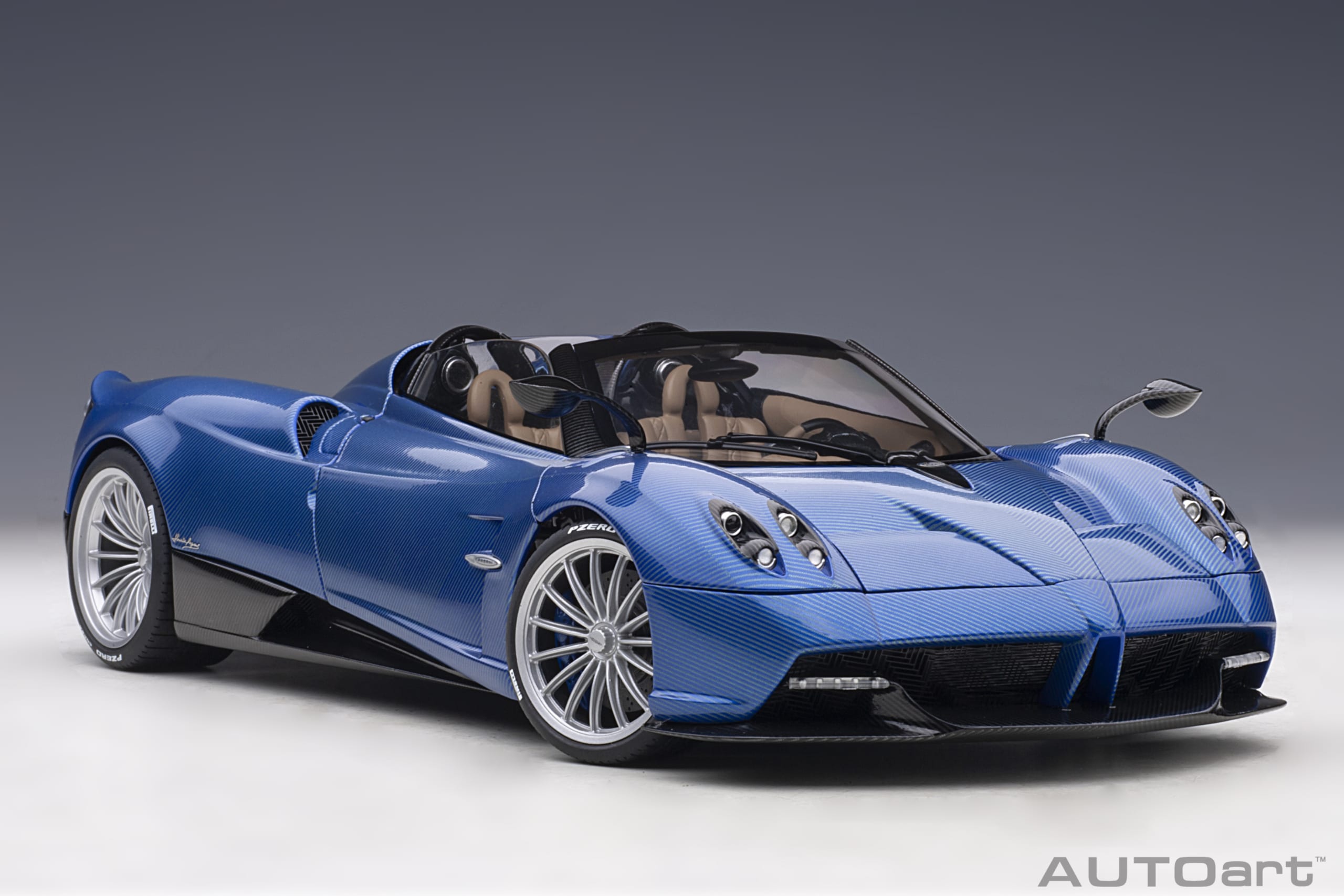 AUTOart Pagani Huayra Roadster 2017 1:18 - Blue Tricolore Carbon Fiber - Image 25