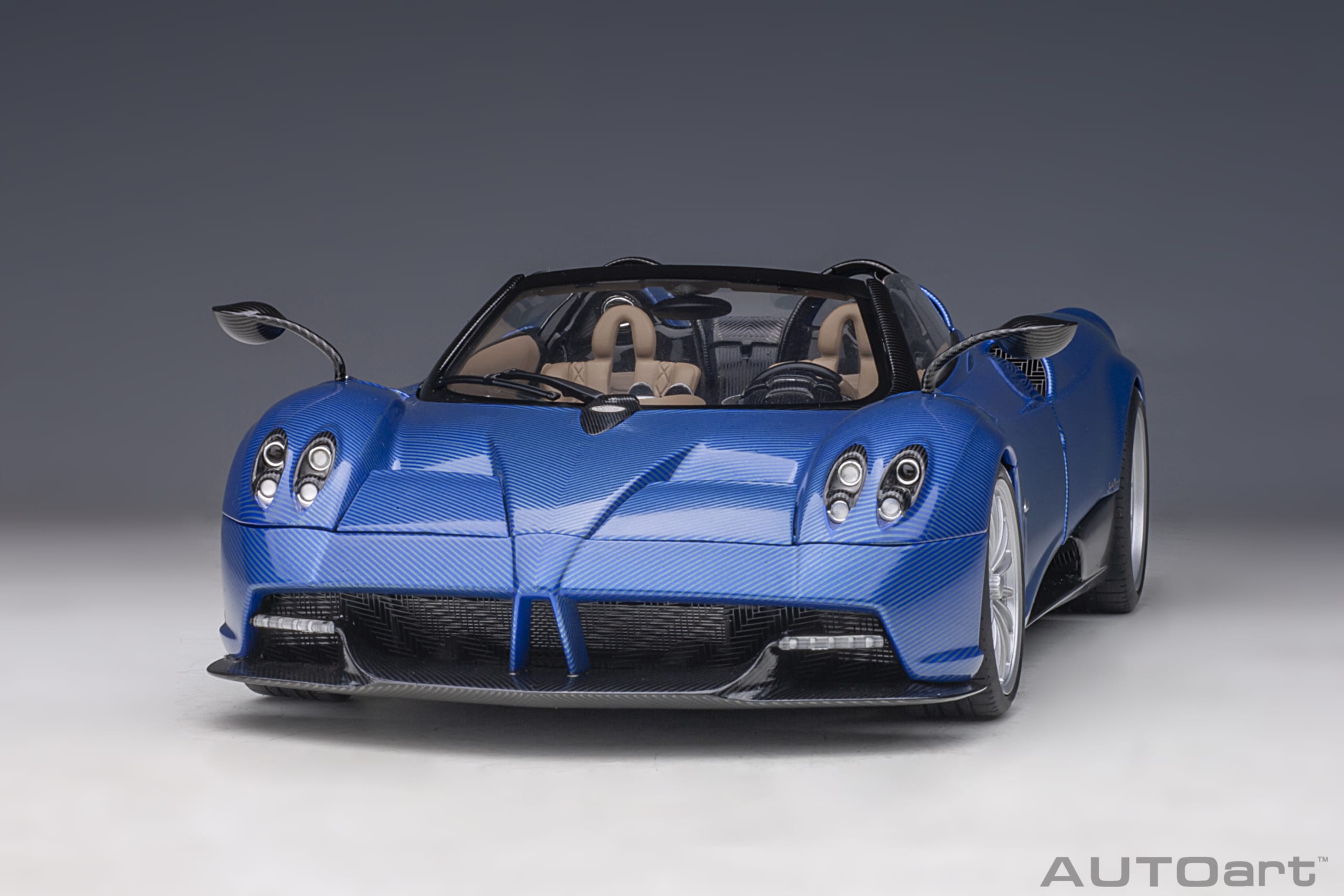 AUTOart Pagani Huayra Roadster 2017 1:18 - Blue Tricolore Carbon Fiber - Image 26