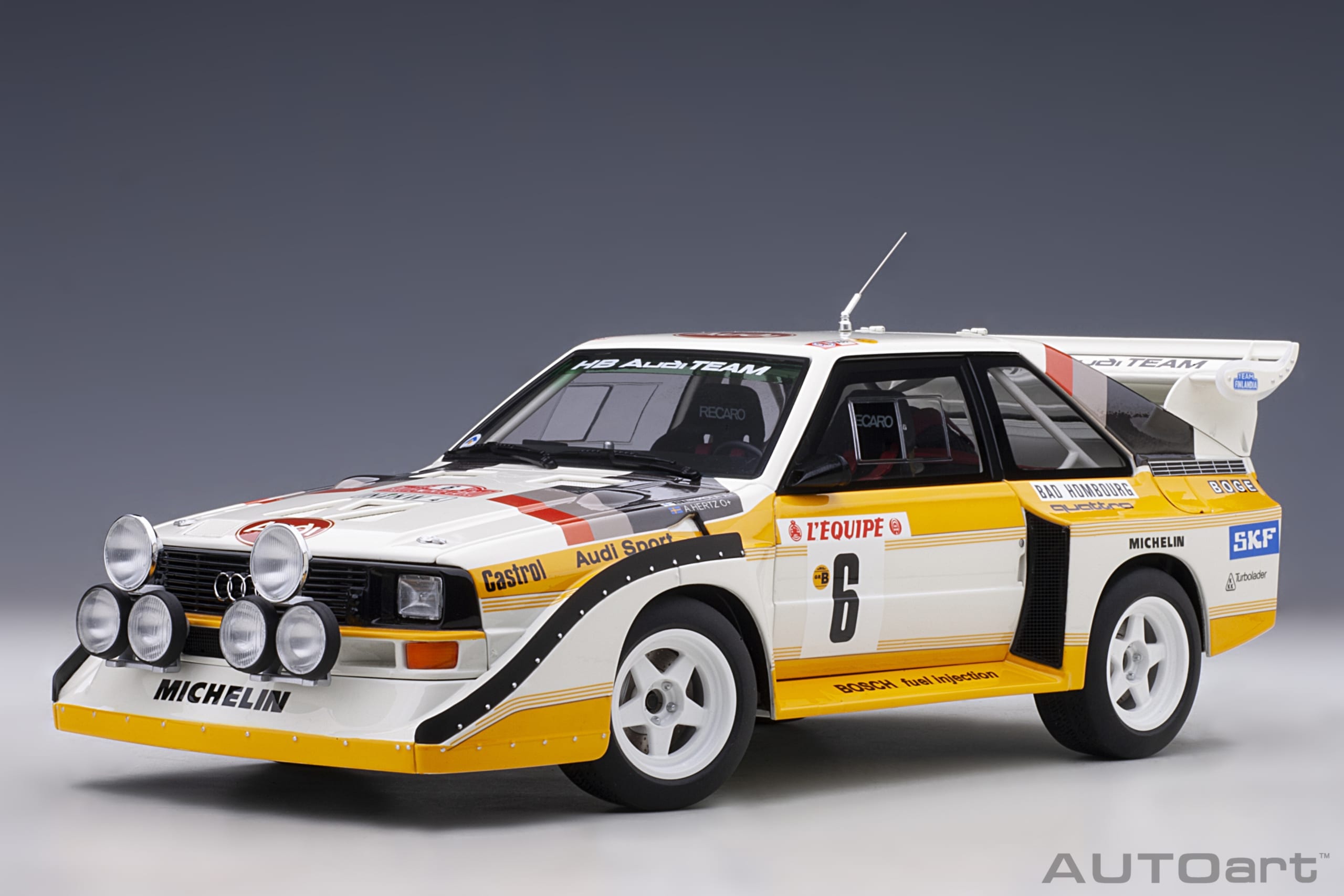 AUTOart Audi Sport Quattro S1 #6 1986 Monte Carlo Rally 1:18