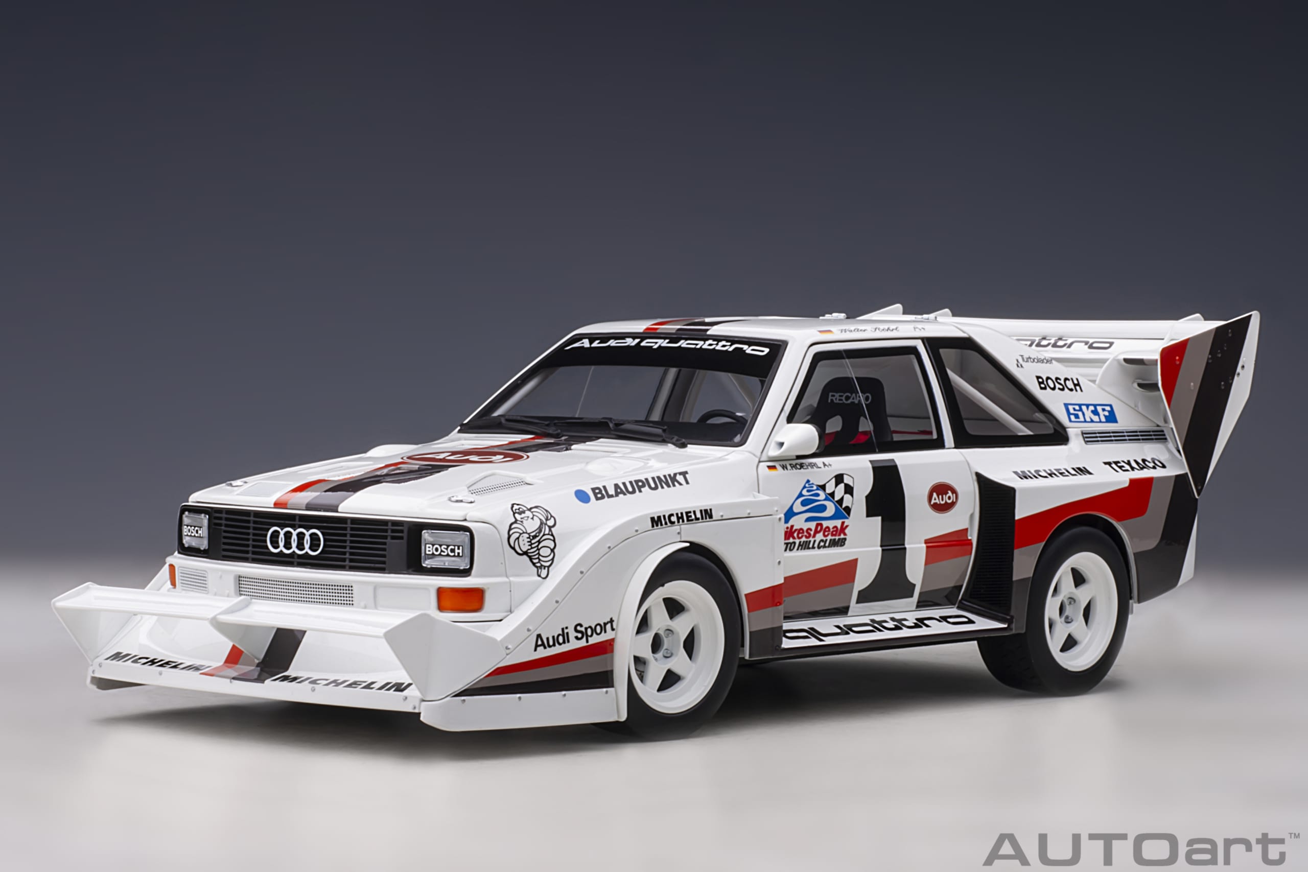 AUTOart Audi Sport quattro S1 Pikes Peak 1987 Röhrl #1 (Winner) 1:18