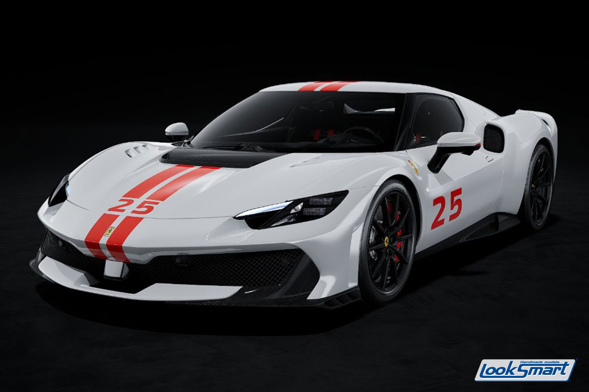 MR Collection Ferrari 296 Speciale - Arctic White with Red Livery | 1:12