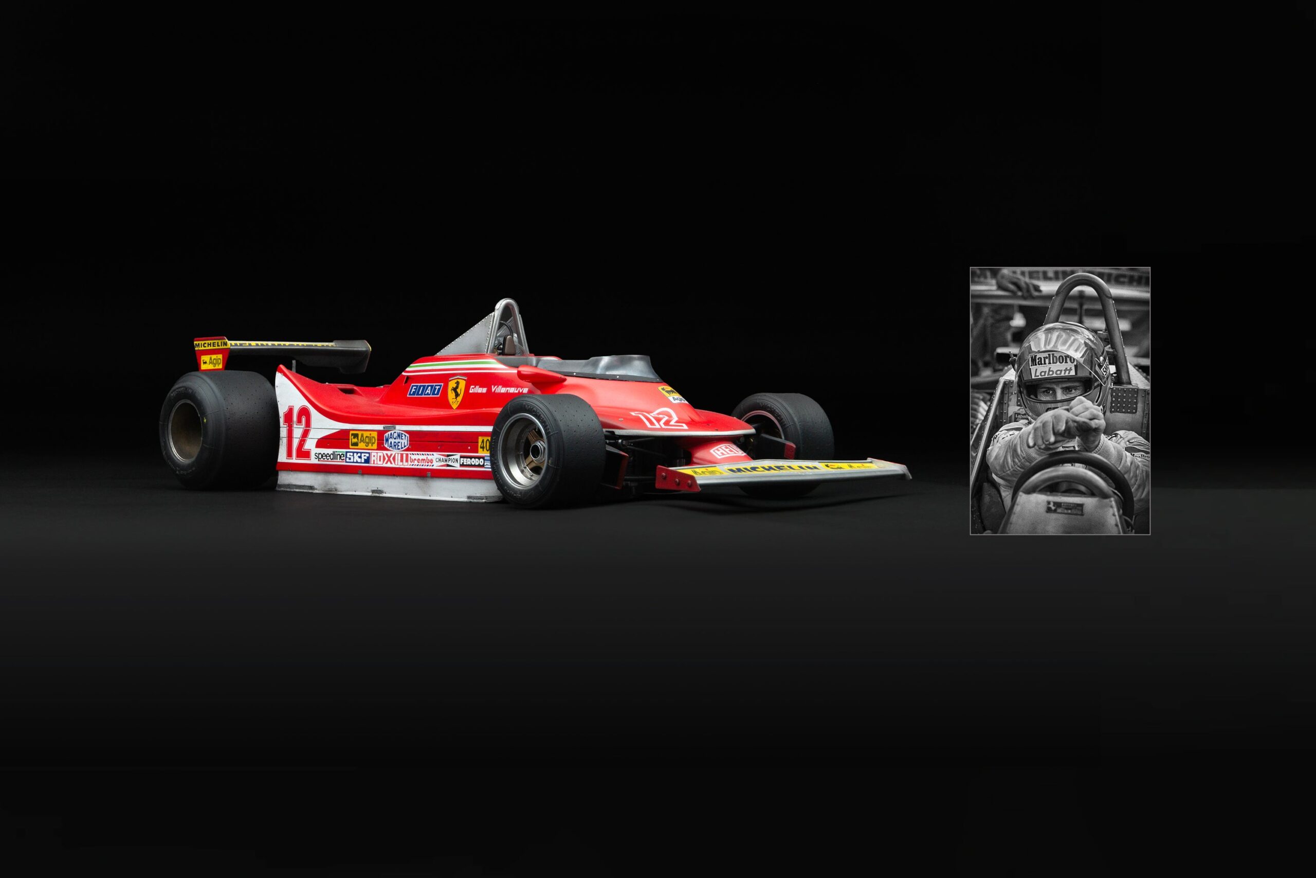 Amalgam Ferrari 312 T4 1979 US East Grand Prix Winner Gilles Villeneuve Race Weathered - Rot | 1:8 - Image 2
