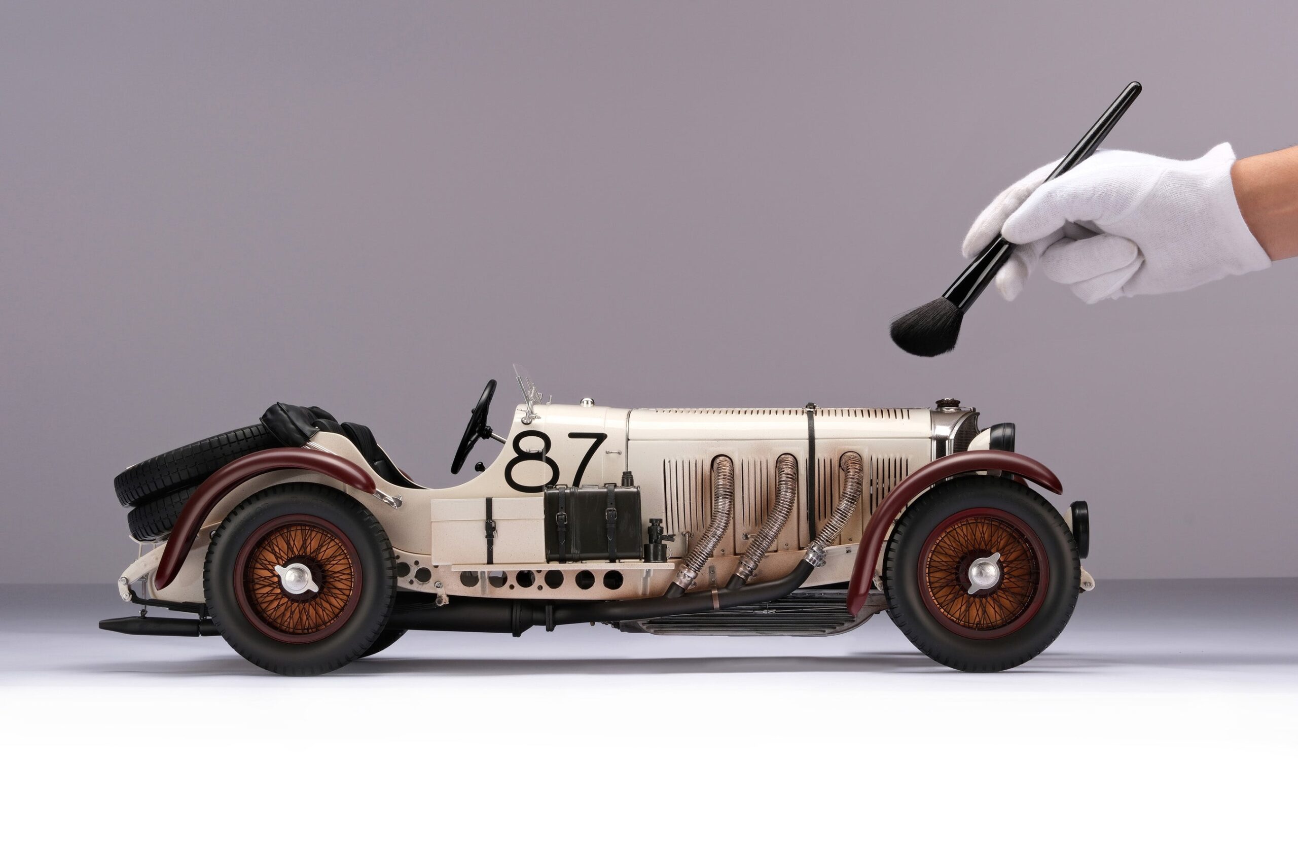 Amalgam Mercedes-Benz SSKL 1931 Mille Miglia Winner Patiniert - Weiß | 1:8 – Bild 4