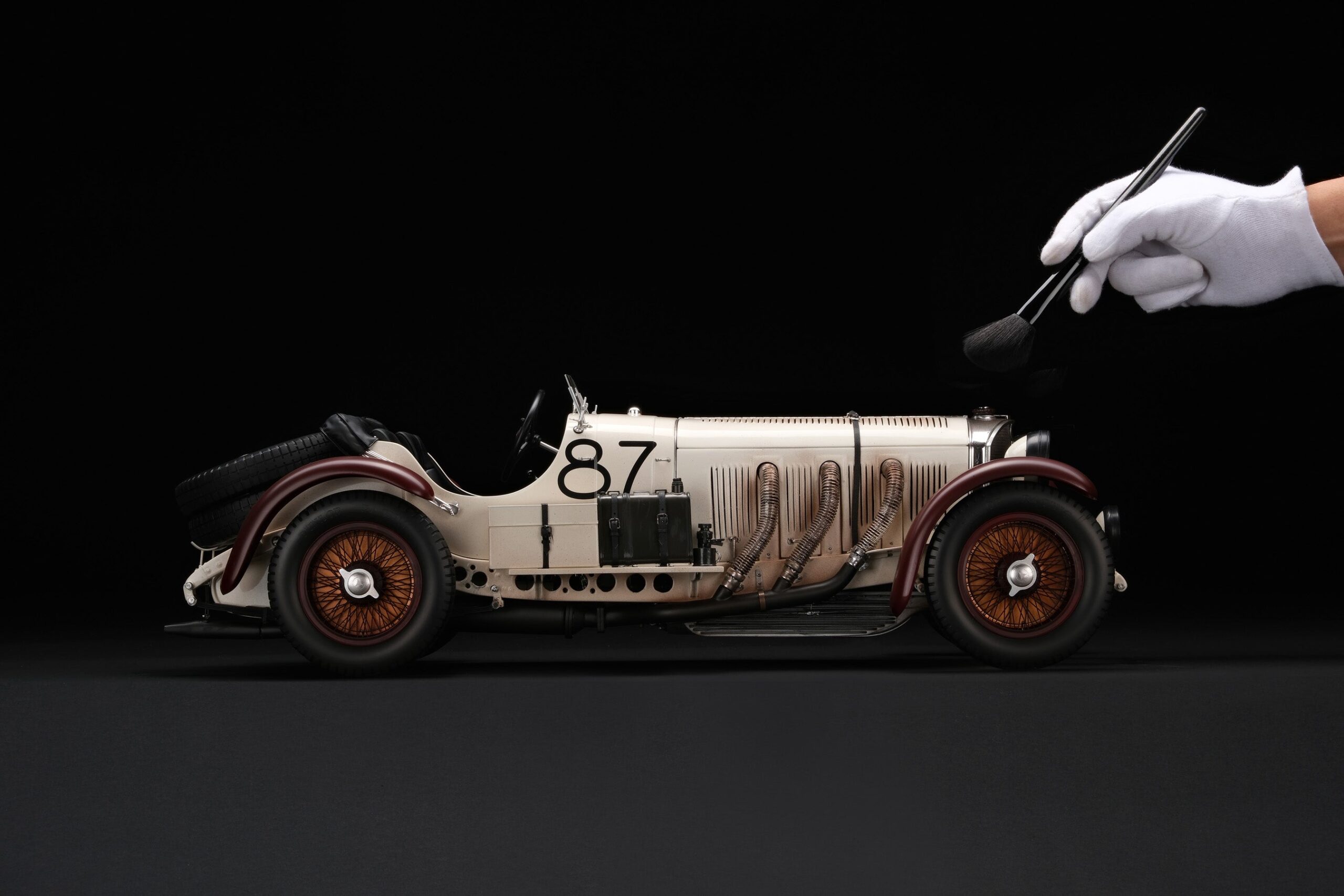 Amalgam Mercedes-Benz SSKL 1931 Mille Miglia Winner Patiniert - Weiß | 1:8 – Bild 3