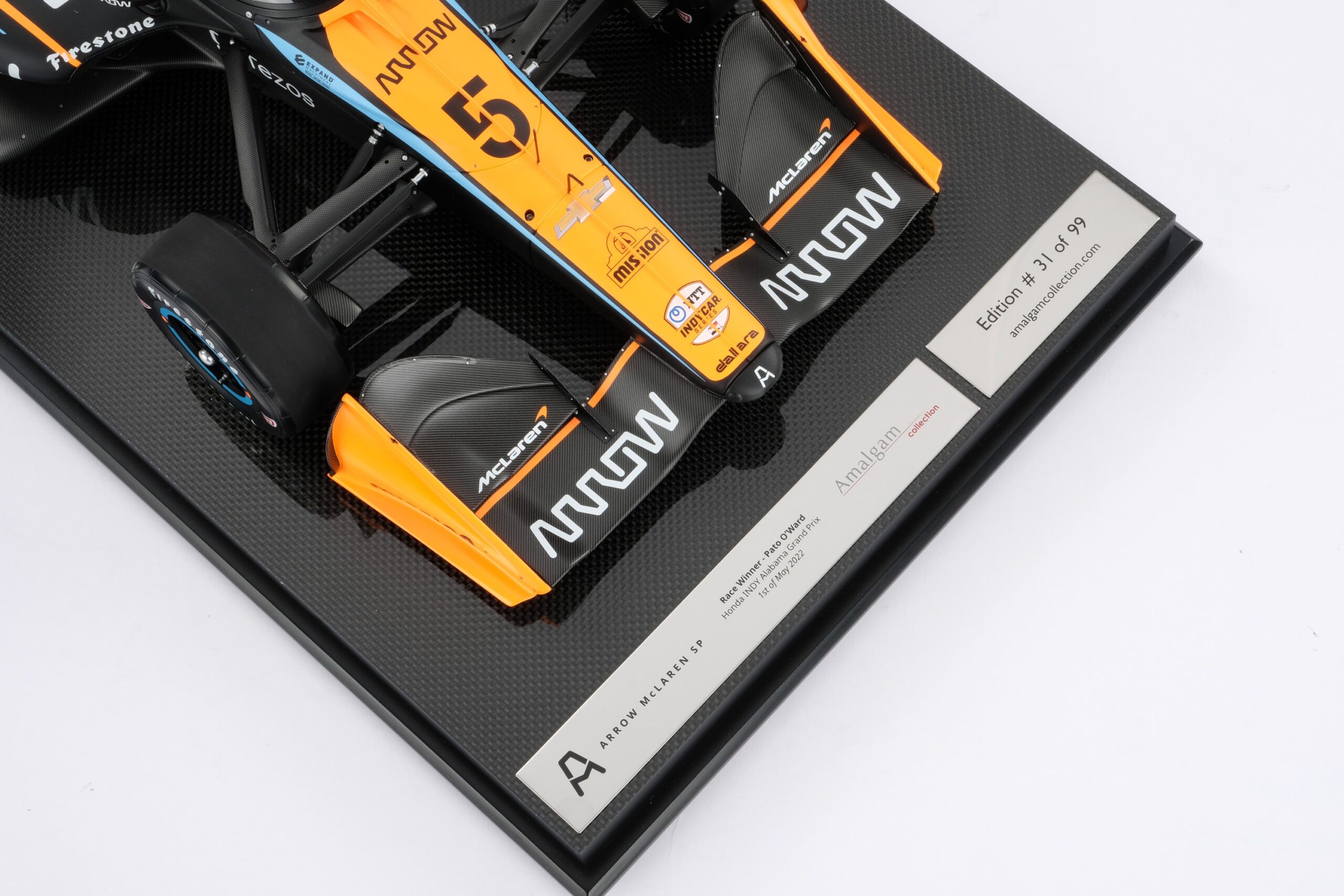 Amalgam McLaren Dallara IR-12 Arrow SP 2022 Alabama Grand Prix Winner O'Ward | 1:8 - Imagen 18