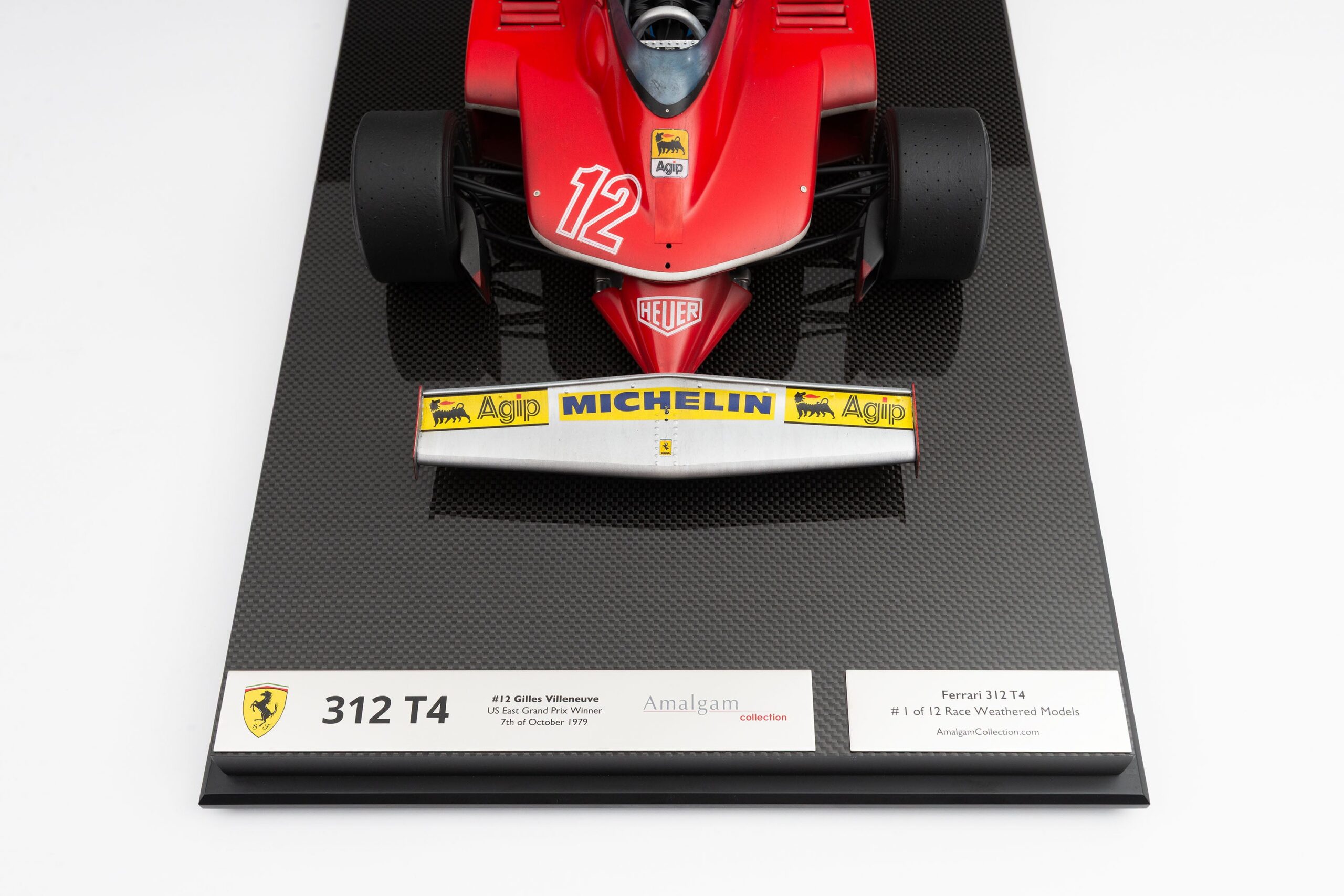 Amalgam Ferrari 312 T4 1979 US East Grand Prix Winner Gilles Villeneuve Race Weathered - Rot | 1:8 - Image 18
