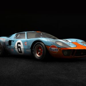 Amalgam Ford GT40 1969 Le Mans Winner Race Weathered - Hellblau / Orange | 1:8