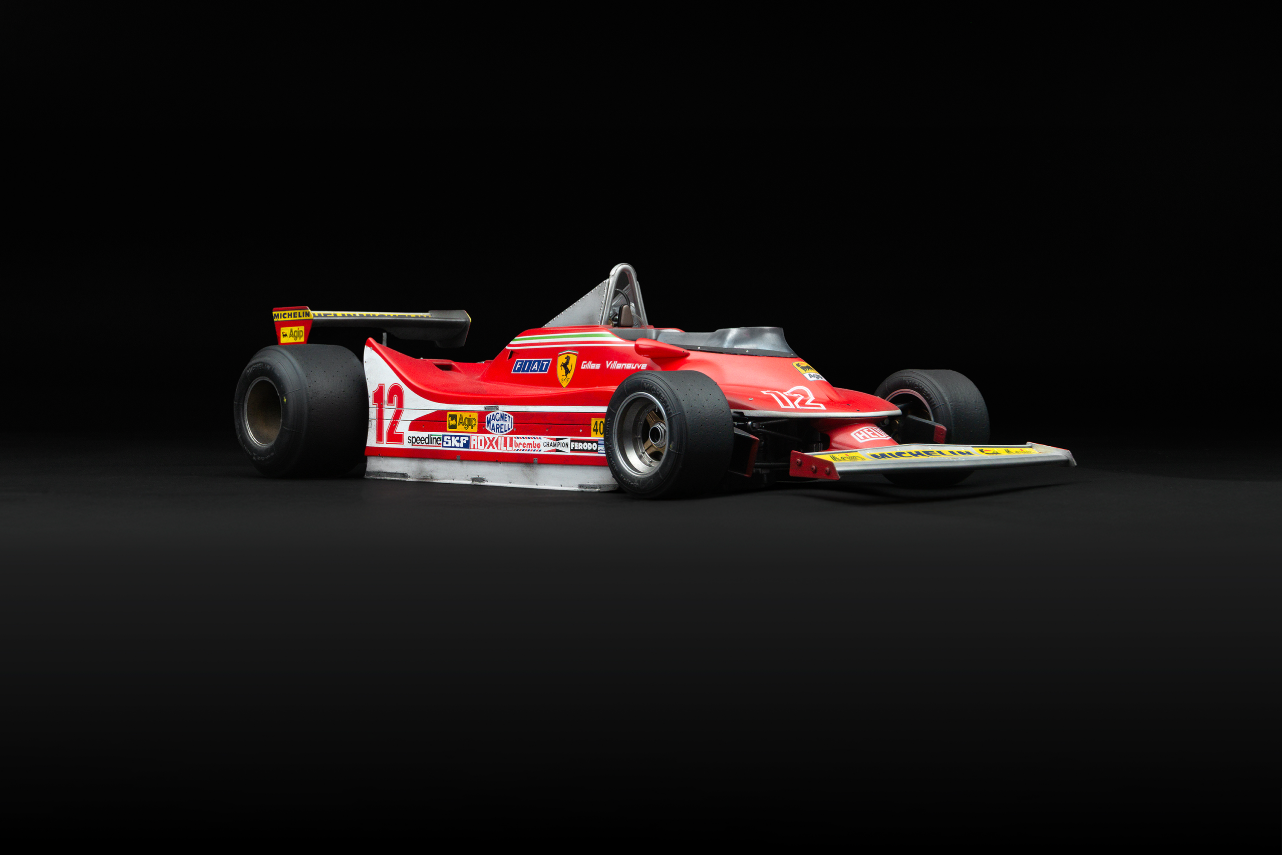 Amalgam Ferrari 312 T4 1979 US East Grand Prix Winner Gilles Villeneuve Race Weathered - Rot | 1:8 - Image 3
