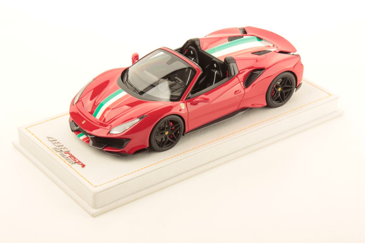 MR Collection Ferrari 488 Pista Spider - Rosso Corsa with Italian Livery | 1:18