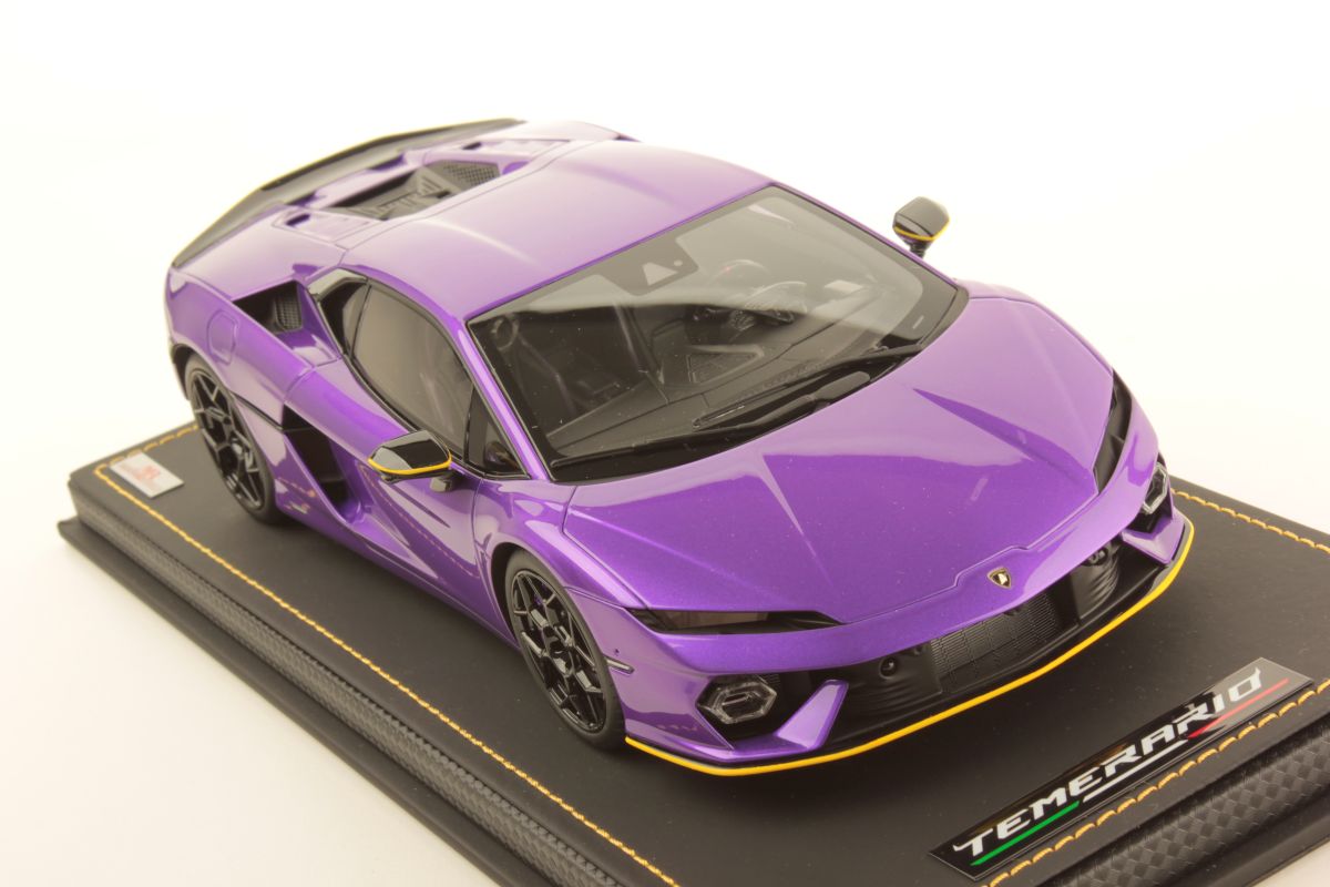 MR Collection Lamborghini Temerario - ONE OFF Viola Pasifae with Yellow Livery | 1:18 – Bild 3