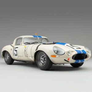 Amalgam Jaguar Lightweight E-type 1963 Le Mans Race Weathered | 1:8