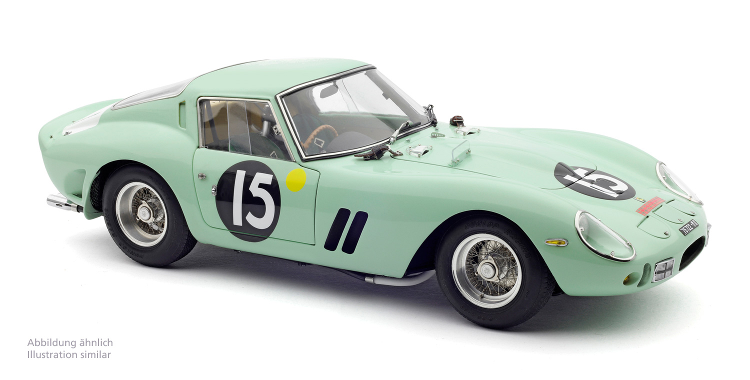 سيارة CMC فيراري 250 GTO ستيرلينغ موس/إينيس أيرلندا، الفائزة بسباق غودوود عام 1962، #15، هيكل رقم 3505GT، إصدار محدود 2200، M-247 - 1/18