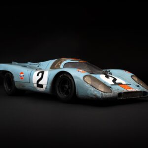 Amalgam Porsche 917K 1971 Daytona Winner Gulf Livery Race Weathered - Hellblau/Orange | 1:8
