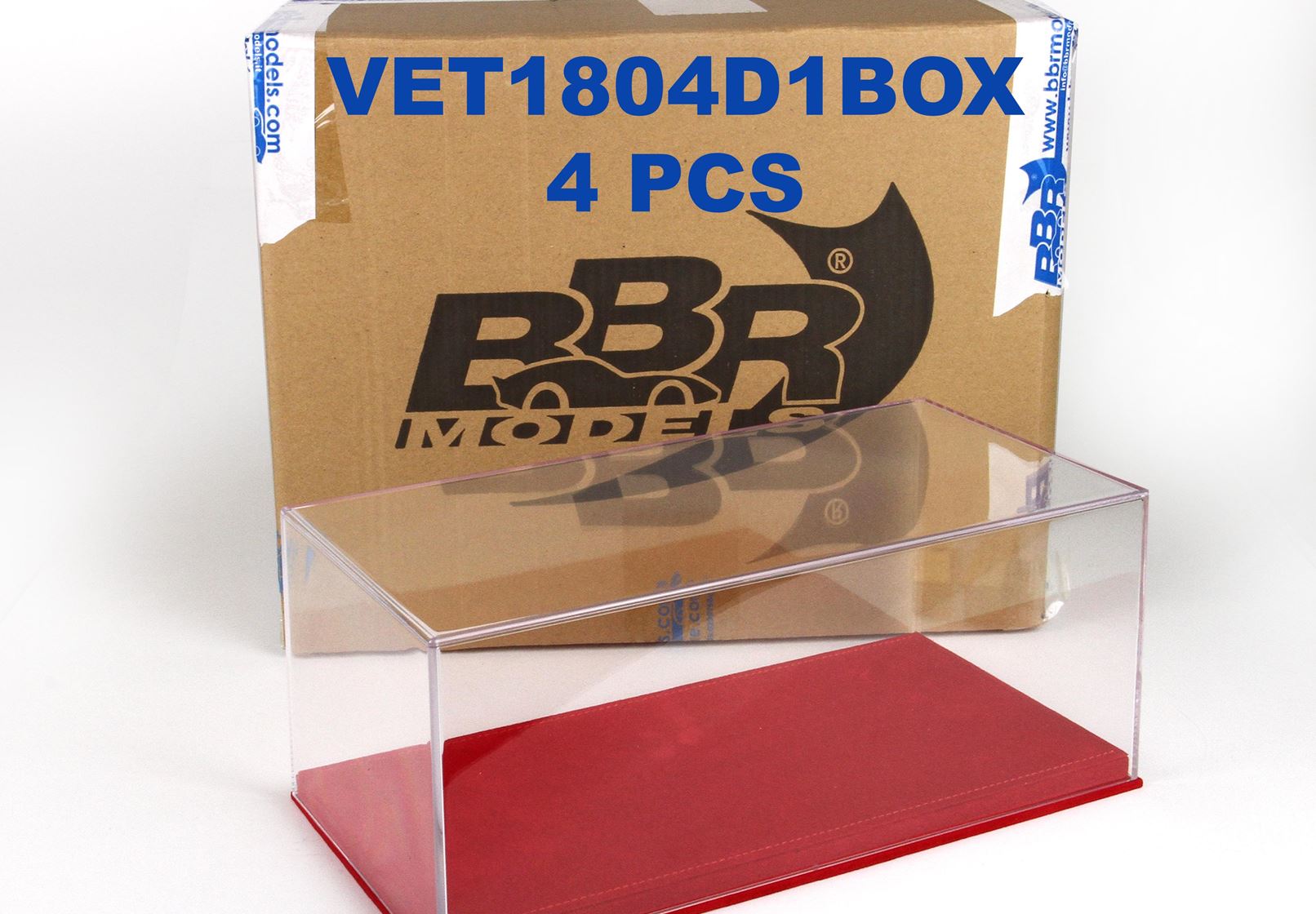 BBR Vetrina Display Case Alcantara Base - Red | 1:18